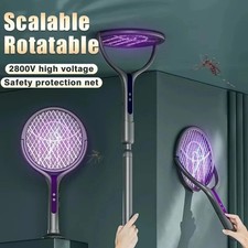 Electric Fly Swatter Racket Rechargeable Bug Zapper Trap Lamp for Indoor Outdoor picture