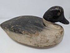 Vntg1940s Herters Hen Goldeneye Duck Decoy - Waseca Minn Carved Wood Glass Eyes picture
