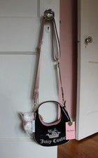 Juicy Couture Crown Hobo Crossbody Shoulder Bag Plush Dog Charm Y2K NWT picture