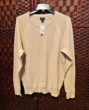 J.CREW Beige Cotton Knit Crewneck Ribbed Pullover Sweater/Women’s Size Large picture