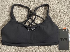 NWT TYR Joule Elite Multi Strap Black knit Sports Bra Women’s S 4-6 picture
