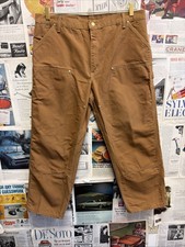 1990’s Carhartt Firm Duck Brown 62W Double  Knee Pants 40 X 30 Mint picture