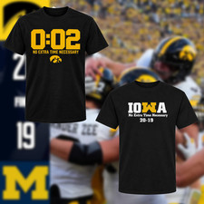 HOT TREND Iowa No Extra Time Necessary 20-19 Black Graphic Tee All Size picture