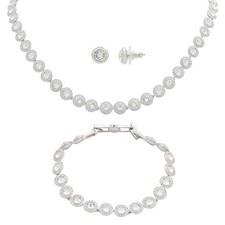 Swarovski Ladies Angelic White Rhodium Plated Round Cut Set picture