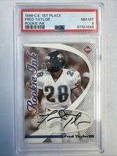1998 Collector's Edge 1st Place Rookie Ink Fred Taylor Autograph RC PSA 8 picture