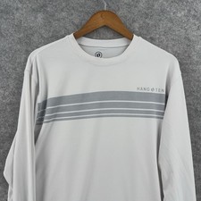 Hang Ten Shirt Mens Large White Long Sleeve UV Protection UPF 50+ Surf Beach picture