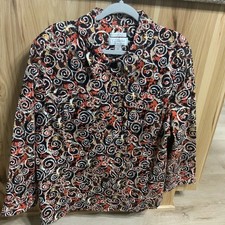 CJ Banks by Christopher & Banks 2X Jacket Red Black White Swirl Exc Condition picture