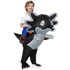 Inflatable Axolotl Costume for Kids - Blow Up Ride-On Halloween Cosplay Outfit picture