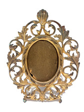 Vintage Ornate Brass  Rococo Revival Picture Frame  11 tall X 9 wide picture