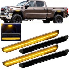 4x Smoked Amber Side LED Fender Marker Lights for 2020+ GMC Sierra 2500HD 3500hd picture