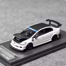 MicroTurbo1:64 Honda Civic FD2 SPOONTYPE‑R Diecast Car ModelOpen‑HoodCollectible picture