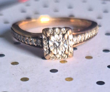 Kay Jewelers 14k Rose Gold Round White Diamond Prong Engagement Ring Sz 7 picture