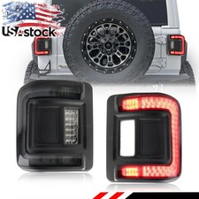 2X Flush Mount Smoked LED Tail Light Assembly for 2018-2024 Jeep Wrangler JL JLU picture