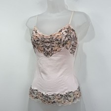 VTG 90s Y2K Express Cami Tank Top XS Pink Beaded Fairy Whimsigoth Coquette picture