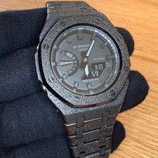 Modded Authentic Casio G Shock GA2100 All Black Frosted Metal Watch picture