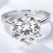 Certified 2.60 Ct White Round Diamond Solitaire Ring, 925 Silver Tariffs FREE picture