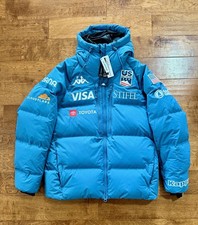 Kappa US Ski Team GARA Blue Down Ski Jacket Hooded Waterproof Full Zip L picture