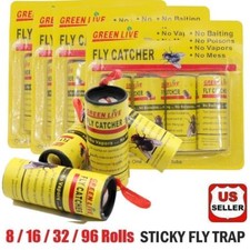 4/16 Rolls Insect Bug Fly Glue Paper Catcher Sticky Flies Trap Ribbon Tape Strip picture
