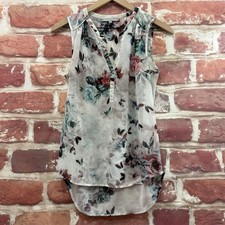 Anthropologie Daniel Rainn Top Womens XS Multicolor Garden Floral Sheer Shirt picture