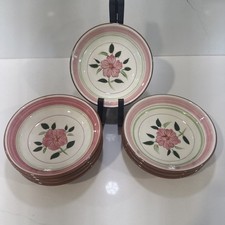 Set Of 8 Vintage Stangl Pottery 5.5in Bowls Wild Rose picture