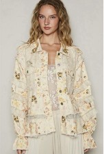 Pol Cream Floral Print Cotton Lace Jacket Women's picture