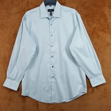 ALFANI Dress Shirt Mens Size 15 15.5 32 33 Pale Blue Regular Fit Stretch picture