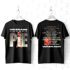 Warrant Cherry Pie Album Cover Art Waitress Men's T Shirt Rock Band Tour Merch picture
