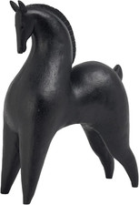 Black Horse Statue Abstract Modern Home Decor Living Room Shelf Ornament Accent picture