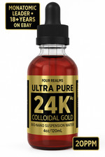 COLLOIDAL GOLD 24K Liquid Gold ORMUS MONATOMIC FourRealms MONATOMIC GOLD LIQUID picture