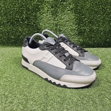 Hermès Trail White Grey Leather Low Top Fashion Sneakers Mens Size EU 42 US 9 picture