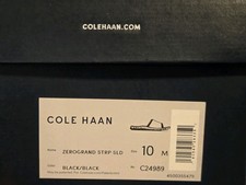 MEN'S COLE HAAN ZEROGRAND STRAP SLIDE BLACK SIZE US 10 BRAND NEW IN BOX RET.$85 picture