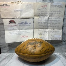 NY Giants Football 1977 Team Signed W/47 Autographs Carson, Csonka, Van Pelt LOA picture