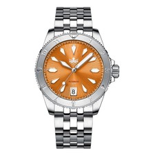 Phoibos Voyager 200M Steel Automatic Orange Sunray Diver Date Men's Watch picture