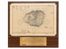 Vintage NOAA Island of Kauai Hawaii Nautical Chart Wood Presentation Plaque 1986 picture