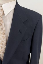 Vintage Nino Cerruti Men’s Navy Birdseye Wool Suit 40 L Pants 34 X 32 USA Made picture