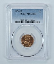 1954-D Lincoln Wheat Cent MS65 RD PCGS picture