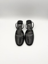 Gucci Black Leather Slingback Kitten Heels Round Toe Vintage 90's Size EU 35 picture