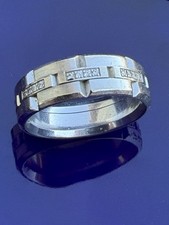 Carlex SOLID 14K White Gold Diamond Pave .19 T 7.5mm Band Ring Size 9 11.8 Grams picture