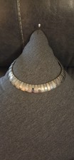 Vintage Silver Tone Thick Omega Choker picture