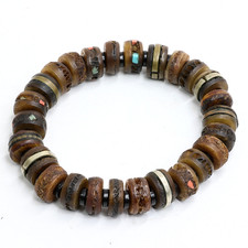 Old Tibetan  Himalayan KAPALA Bracelet Dzi Beads picture