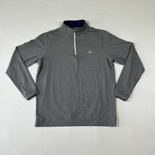 Rhoback 1/4 Zip Pullover Mens L Heather Gray Performance Golf PGA REACH Logo picture