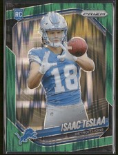 Isaac TeSlaa Green Flash Detroit Lions 2025 Panini Prizm #316 picture