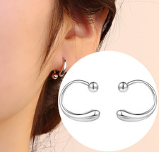 Women's Lightweight 925 Silver Plated Teardrop Screw Backs Stud Earrings J1 picture