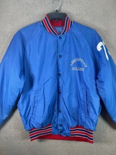 Vintage Champion Bomber Jacket Mens Extra Large Blue Made USA Assumption College picture