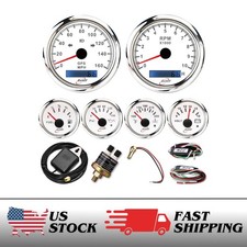RT7 6 Gauge Set Speedo Tacho 160MPH 10000RPM Indicator 7 Color Filter 0-90 Ohm picture