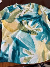 Chico’s Zenergy NWT UPF  LS Top Sz 2 (Large) Oceano SOLD OUT EVERYWHERE Stunning picture