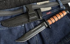 13” Kbar Style Combat Knife Military Marines Kydex Sheath Horizontal Carry Black picture