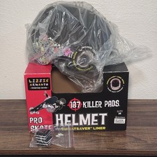 187 Killer Pads Lizzie Armanto Pro Skate Helmet - Black Floral - Medium - NEW picture