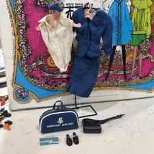 Vtg 1961 Mattel Barbie #984 American Airlines Stewardess Outfit Complete EUC picture
