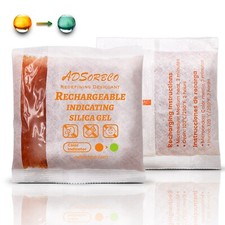 [500g 2p]Adsorbco Rechargeable Desiccant Packs, Indicating Silica Gel Packets picture